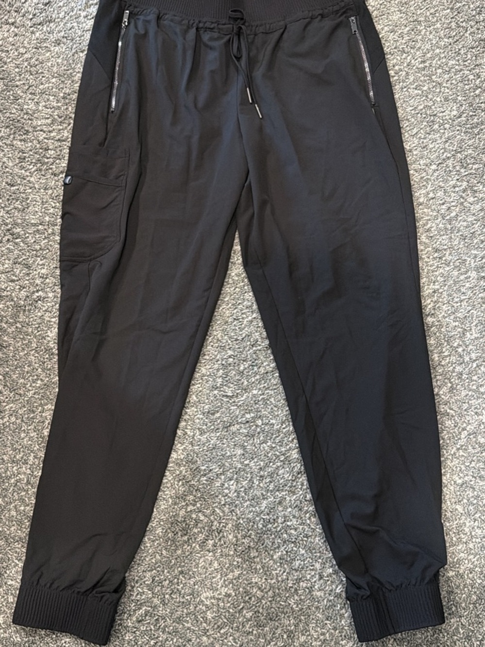 Womens Scrub pants Black Drawstring Jogger